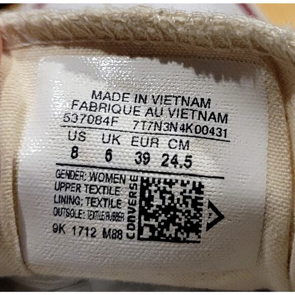 Converse Chuck Taylor Women Sz 8 All Star Shoreline Slip-On White Sneaker Shoes - Picture 6 of 7